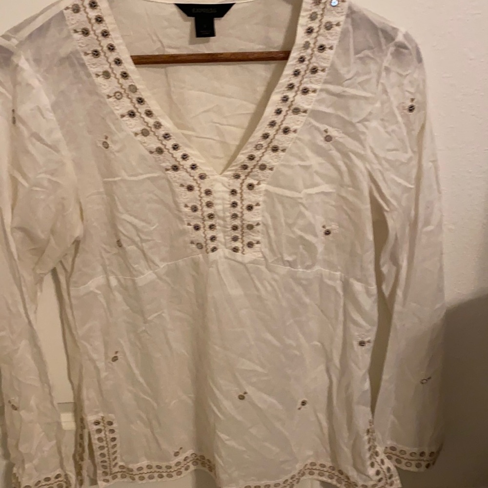Express White sheer Blouse
